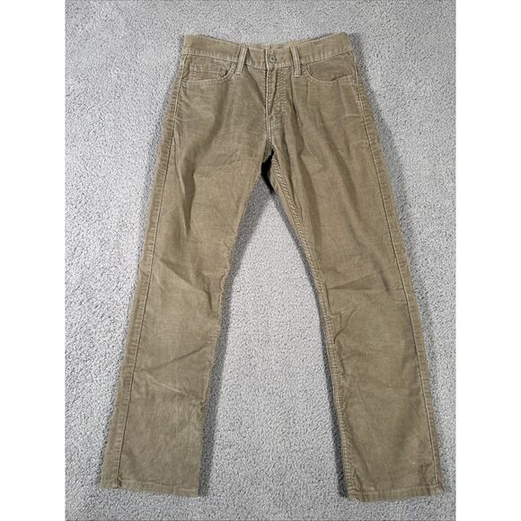 Levis 514 Corduroy Jeans Mens 30x30 Khaki Tan Pants‎ Straight leg stretch - Picture 1 of 15